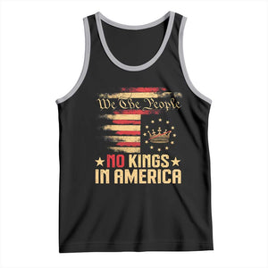No Kings in America Tank Top Vintage Old American Flag Patriotic 1776 We The People TS10 Black Athletic Heather Print Your Wear