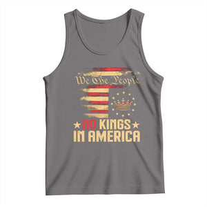 No Kings in America Tank Top Vintage Old American Flag Patriotic 1776 We The People TS10 Deep Heather Print Your Wear