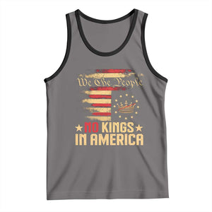 No Kings in America Tank Top Vintage Old American Flag Patriotic 1776 We The People TS10 Deep Heather Black Print Your Wear