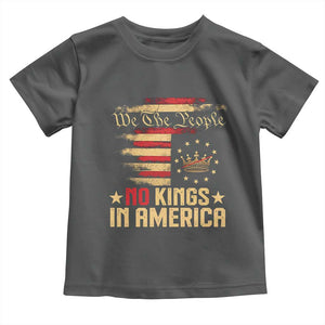 No Kings in America Toddler T Shirt Vintage Old American Flag Patriotic 1776 We The People TS10 Dark Heather Print Your Wear