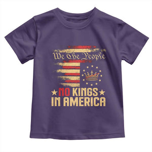 No Kings in America Toddler T Shirt Vintage Old American Flag Patriotic 1776 We The People TS10 Purple Print Your Wear