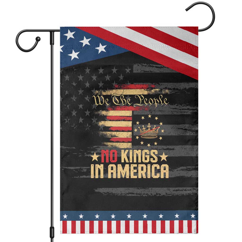 No Kings in America Garden Flag Vintage Old American Flag Patriotic 1776 We The People TS10 Distressed Black Blue Print Your Wear