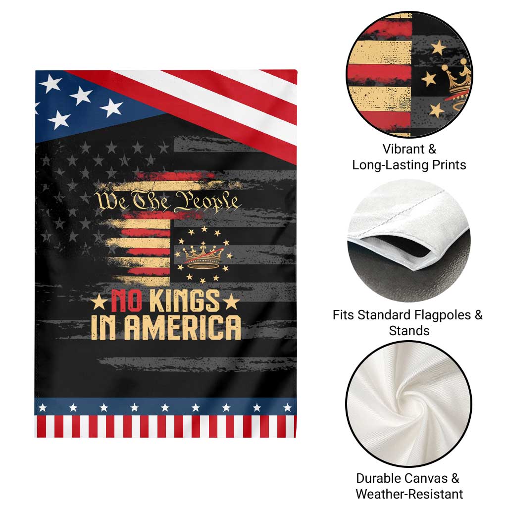 No Kings in America Garden Flag Vintage Old American Flag Patriotic 1776 We The People TS10 Print Your Wear
