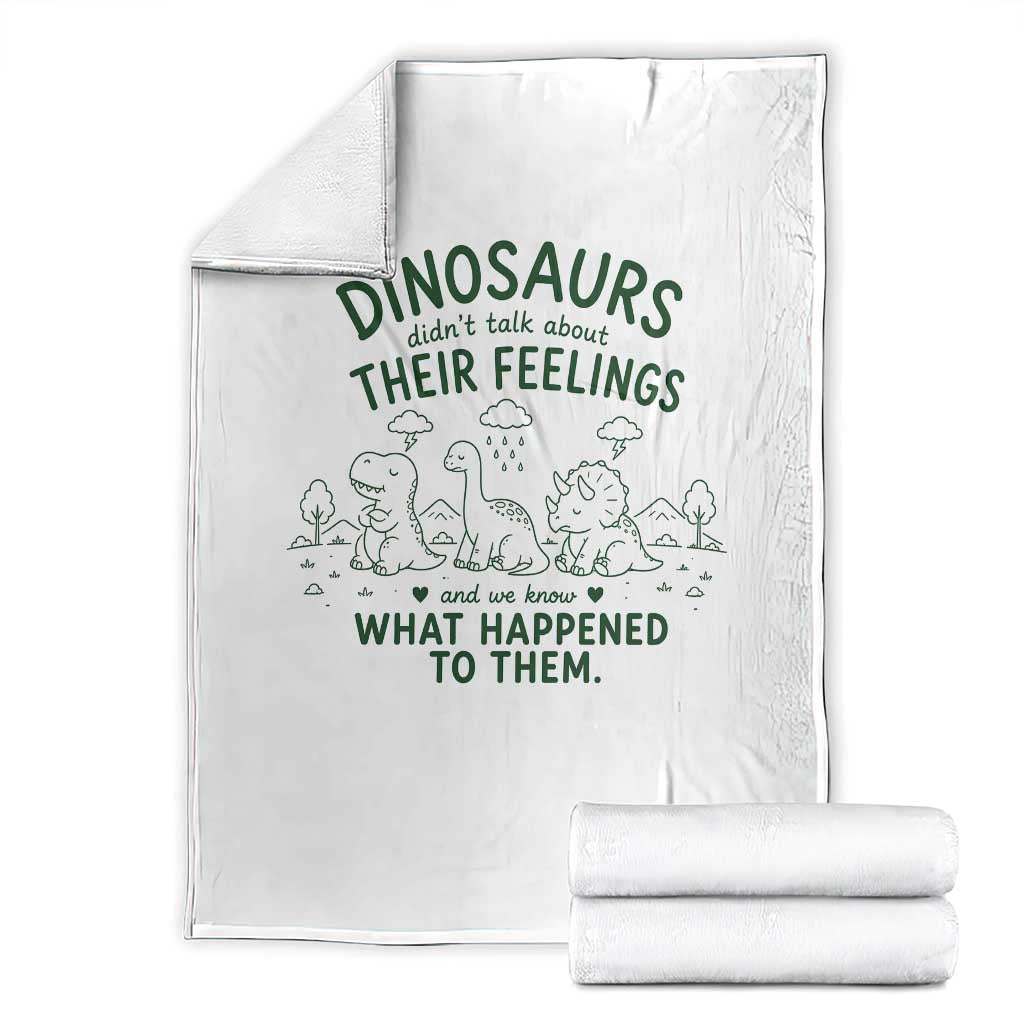 Funny Psychology Lover Throw Blanket Dinosaurs Didnt Talk About Their Feelings Mental Health Therapist