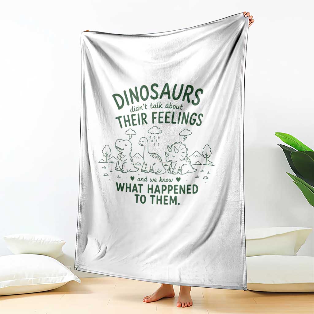 Funny Psychology Lover Throw Blanket Dinosaurs Didnt Talk About Their Feelings Mental Health Therapist
