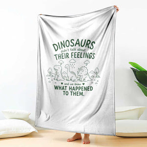 Funny Psychology Lover Throw Blanket Dinosaurs Didnt Talk About Their Feelings Mental Health Therapist