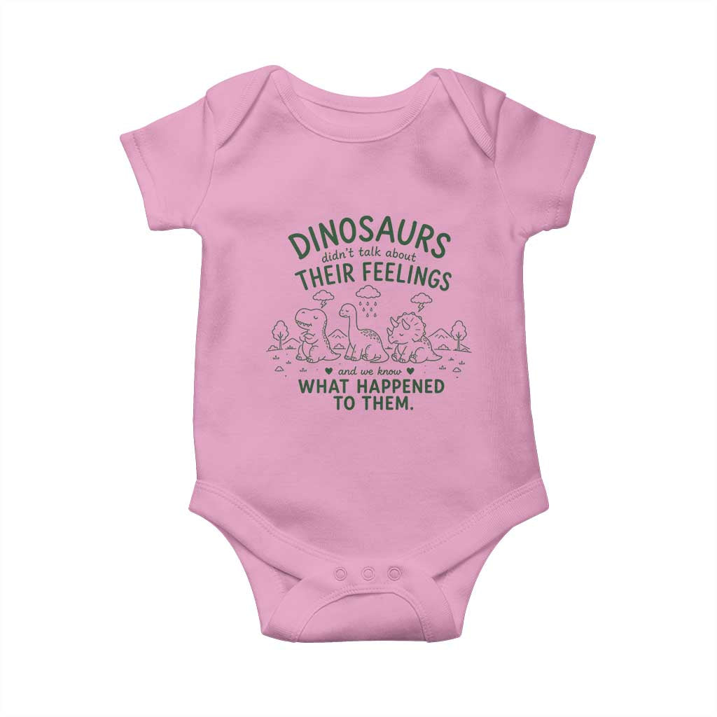 Funny Psychology Lover Baby Onesie Dinosaurs Didnt Talk About Their Feelings Mental Health Therapist