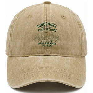 Funny Psychology Lover Washed Cotton Baseball Cap Dinosaurs Didnt Talk About Their Feelings Mental Health Therapist TS10 Print Your Wear