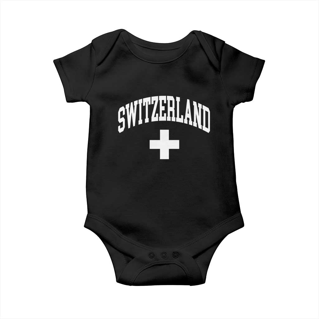 Switzerland Flag Vintage Baby Onesie Swiss Retro Vintage