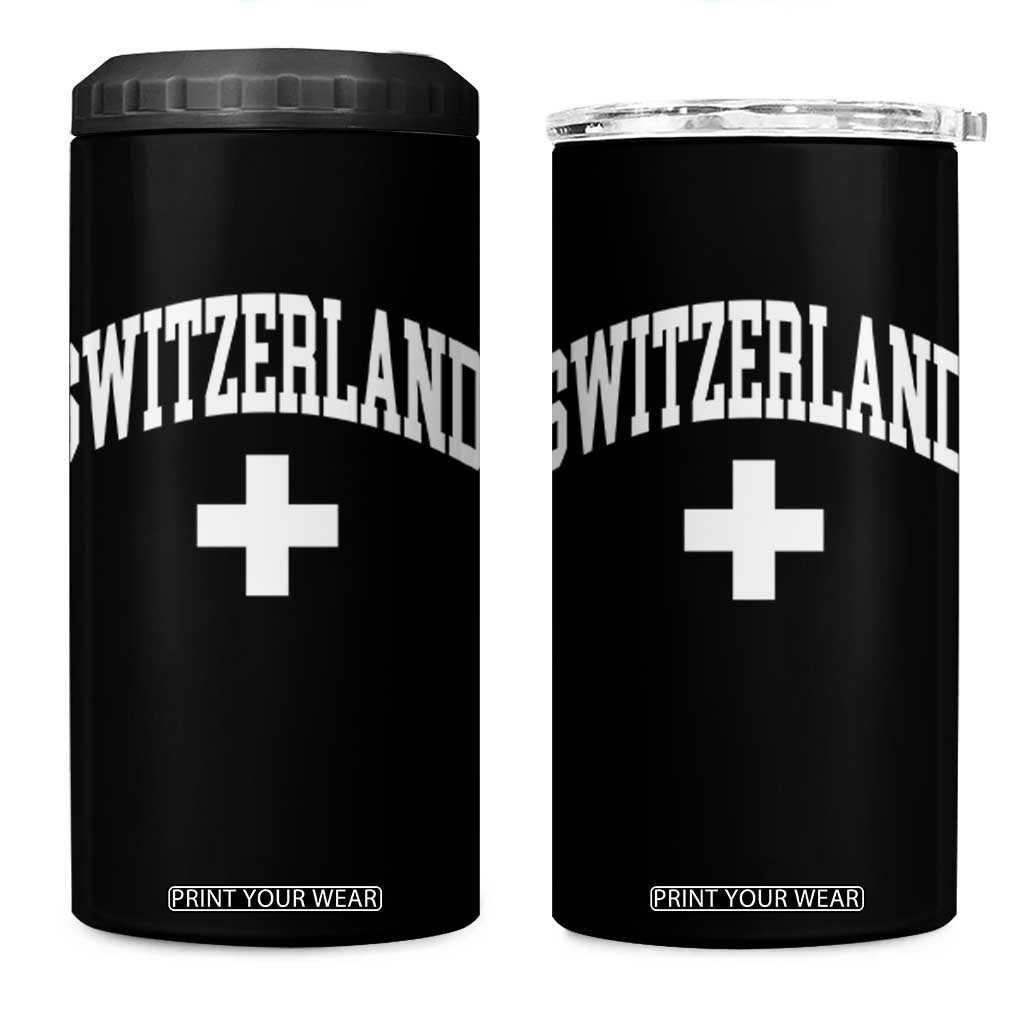 Switzerland Flag Vintage 4 in 1 Can Cooler Tumbler Swiss Retro Vintage TS10 One Size: 16 oz Black Print Your Wear