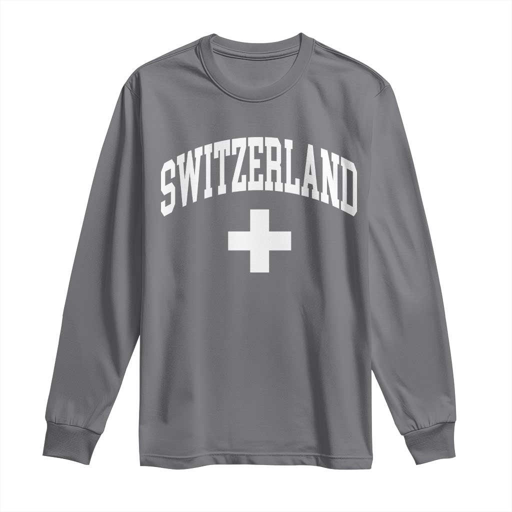 Switzerland Flag Vintage Long Sleeve Shirt Swiss Retro Vintage