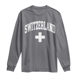 Switzerland Flag Vintage Long Sleeve Shirt Swiss Retro Vintage