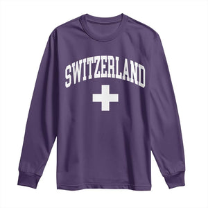 Switzerland Flag Vintage Long Sleeve Shirt Swiss Retro Vintage