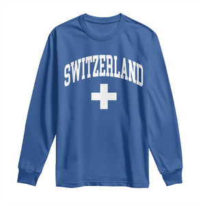 Switzerland Flag Vintage Long Sleeve Shirt Swiss Retro Vintage