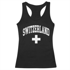 Switzerland Flag Vintage Racerback Tank Top Swiss Retro Vintage