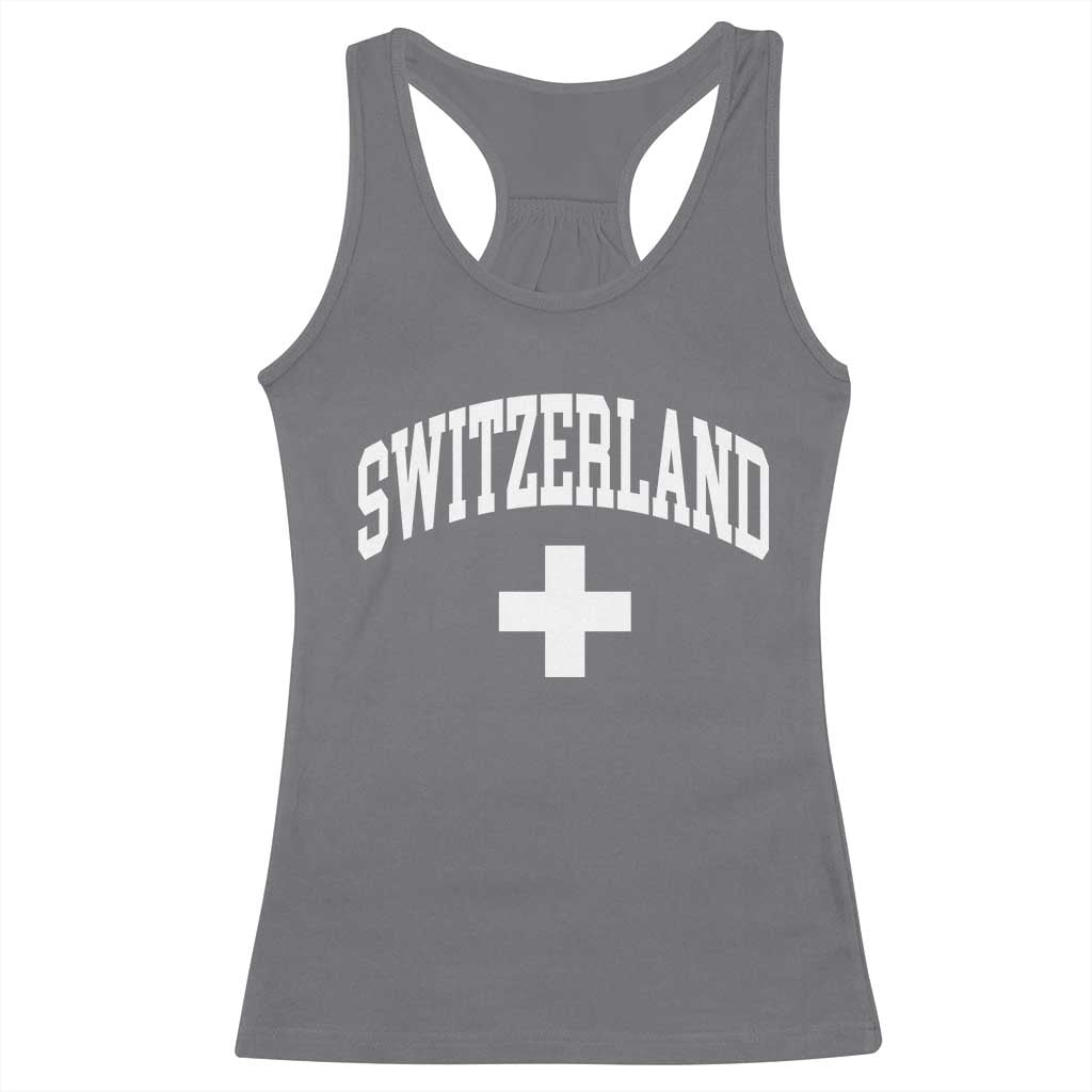 Switzerland Flag Vintage Racerback Tank Top Swiss Retro Vintage
