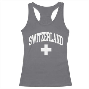 Switzerland Flag Vintage Racerback Tank Top Swiss Retro Vintage