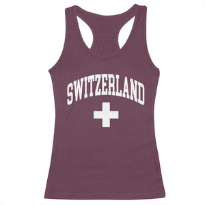 Switzerland Flag Vintage Racerback Tank Top Swiss Retro Vintage