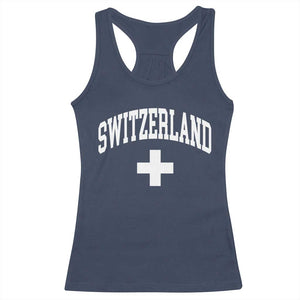 Switzerland Flag Vintage Racerback Tank Top Swiss Retro Vintage