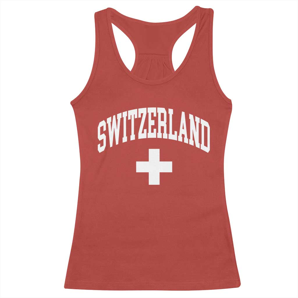 Switzerland Flag Vintage Racerback Tank Top Swiss Retro Vintage