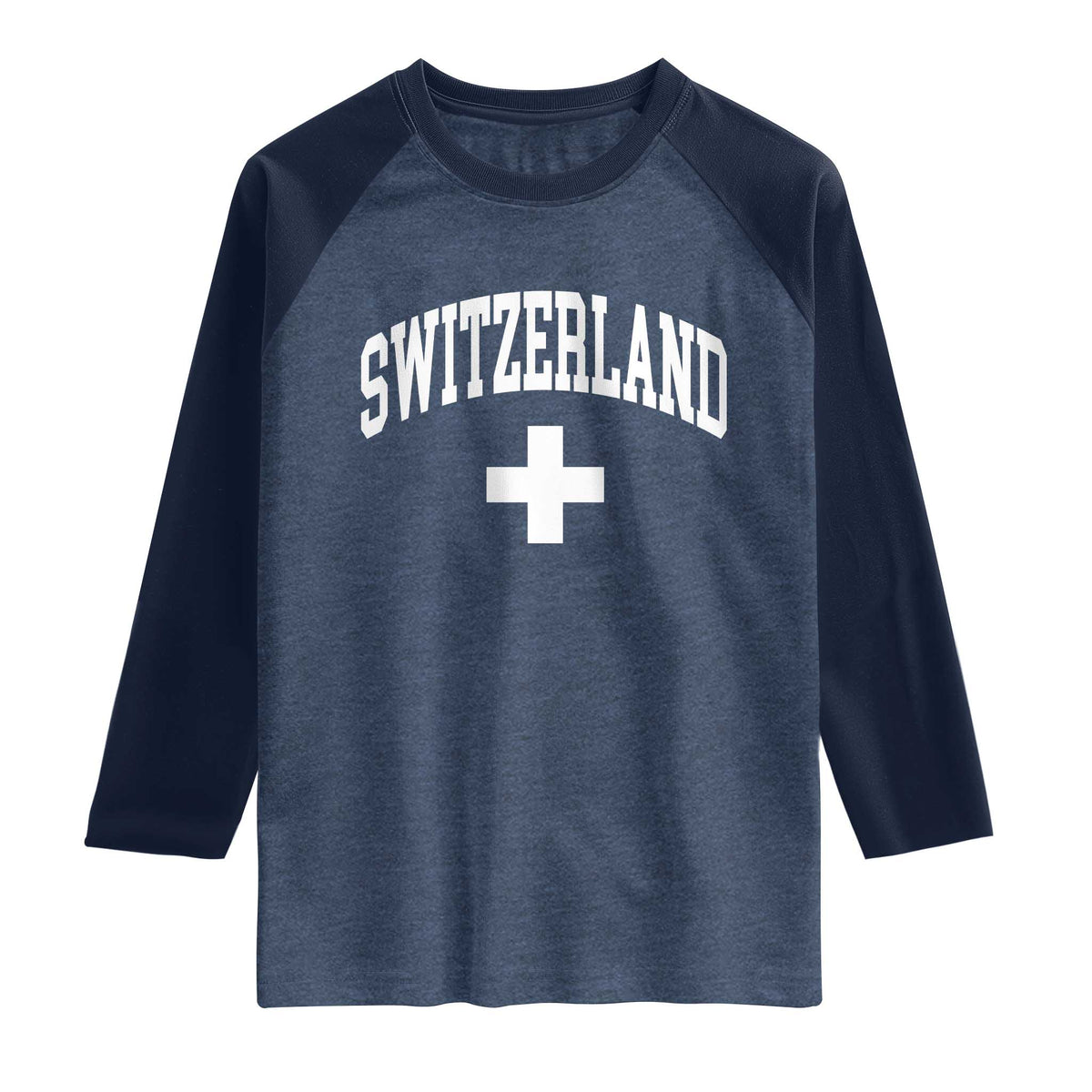 Switzerland Flag Vintage Raglan Shirt Swiss Retro Vintage