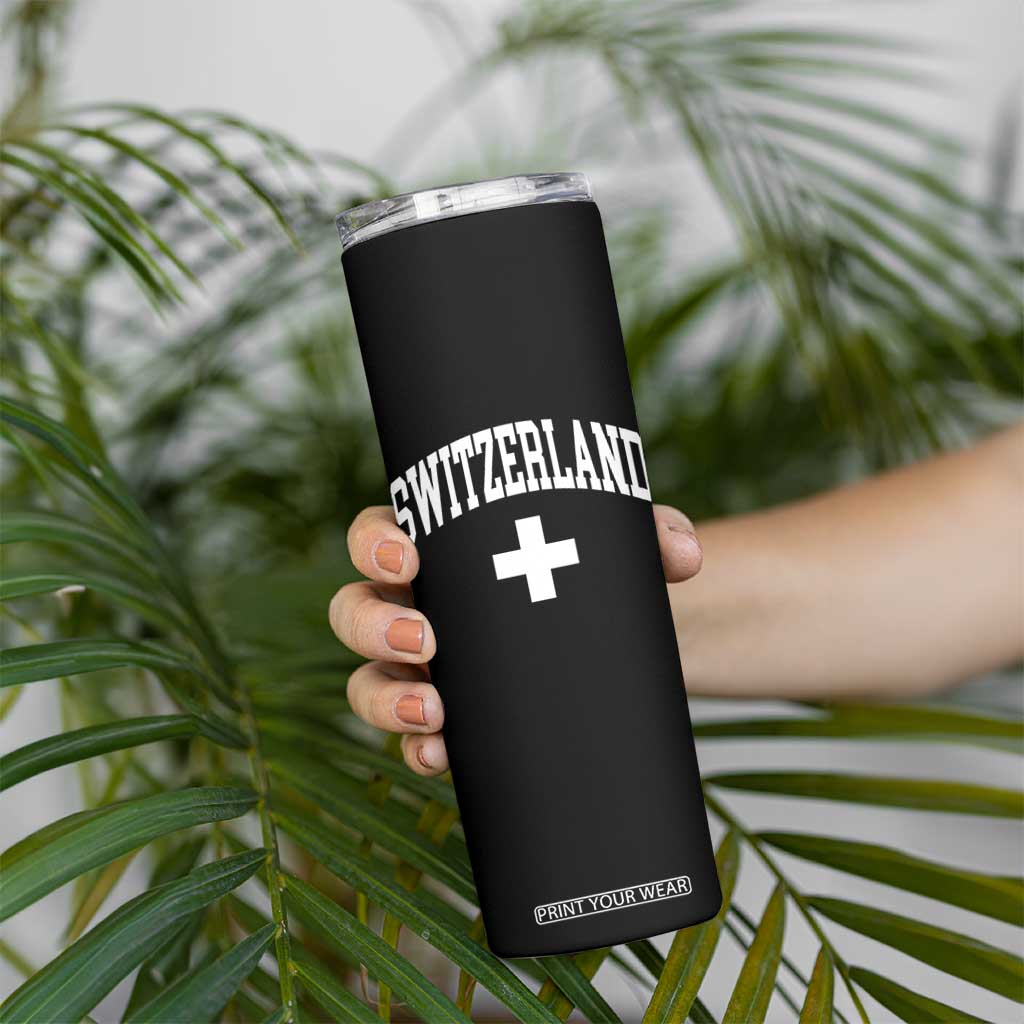 Switzerland Flag Vintage Skinny Tumbler Swiss Retro Vintage TS10 Print Your Wear