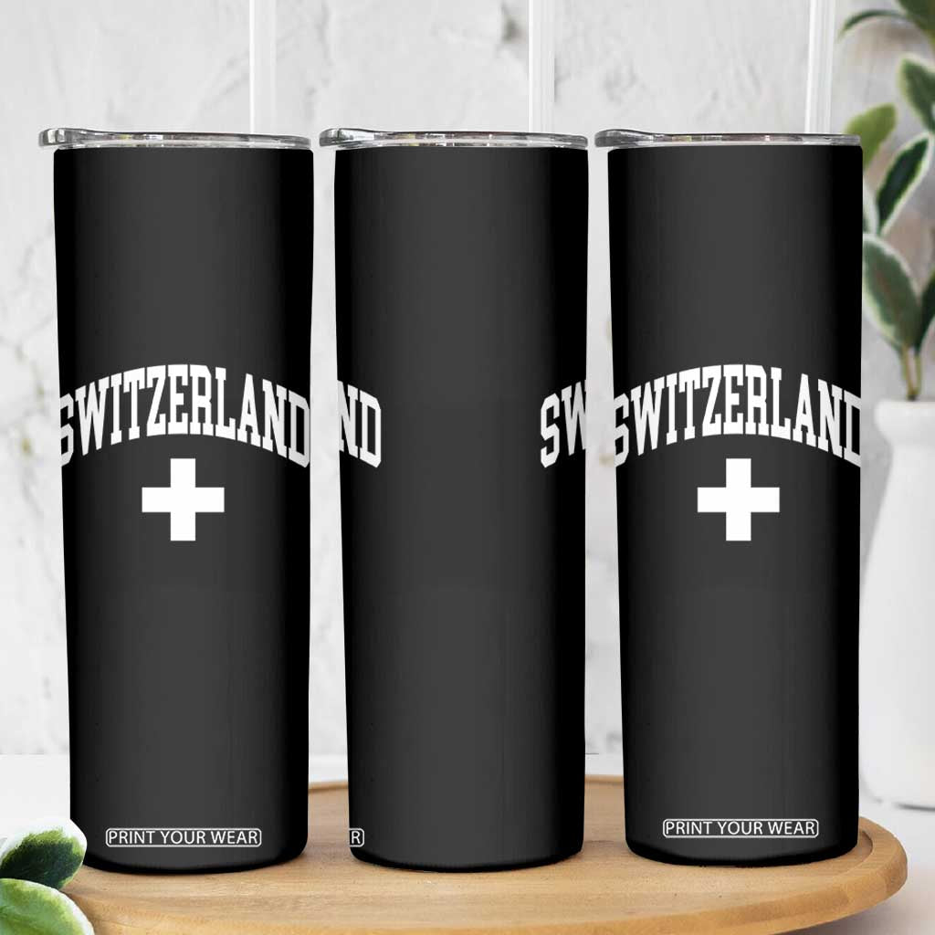 Switzerland Flag Vintage Skinny Tumbler Swiss Retro Vintage TS10 Print Your Wear