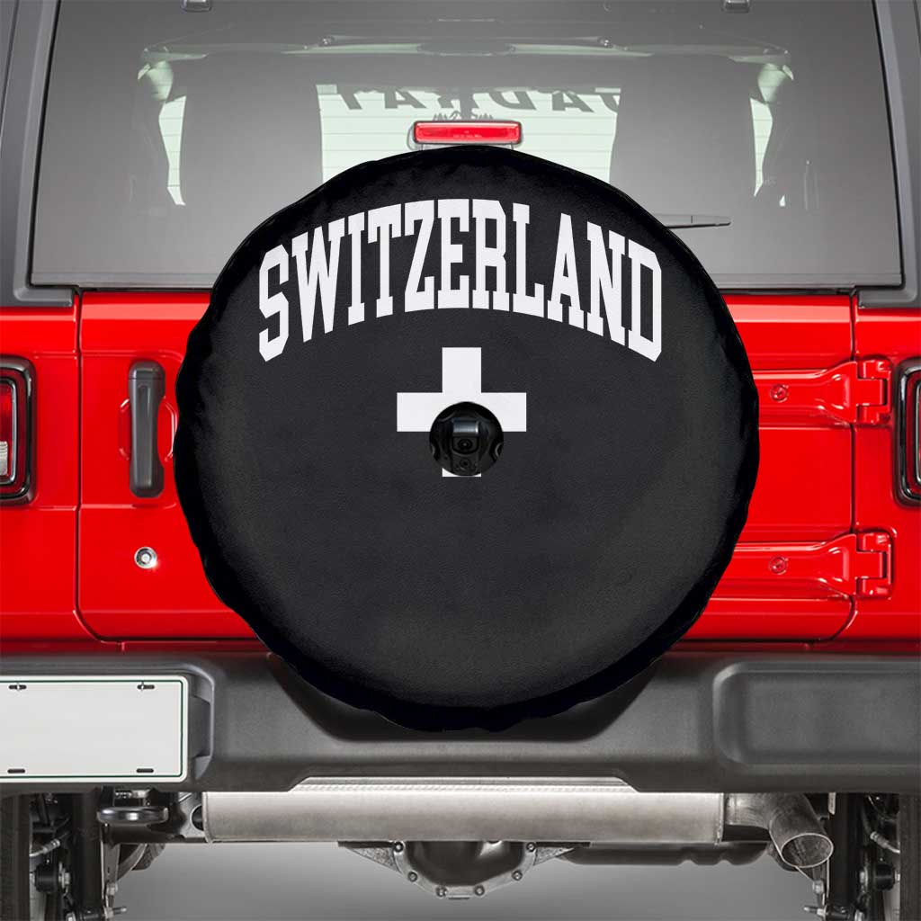 Switzerland Flag Vintage Spare Tire Cover Swiss Retro Vintage TS10 Black Print Your Wear