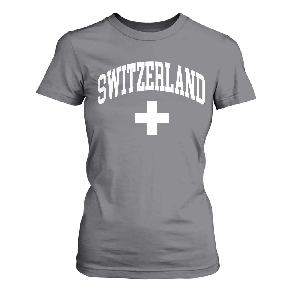 Switzerland Flag Vintage T Shirt For Women Swiss Retro Vintage