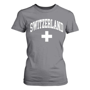 Switzerland Flag Vintage T Shirt For Women Swiss Retro Vintage
