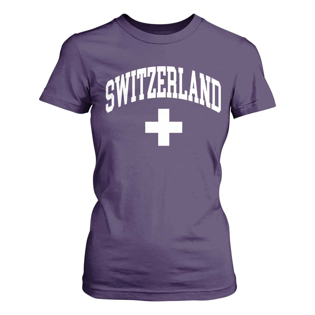 Switzerland Flag Vintage T Shirt For Women Swiss Retro Vintage