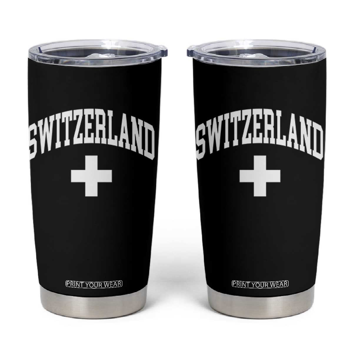 Switzerland Flag Vintage Tumbler Cup Swiss Retro Vintage TS10 Black Print Your Wear