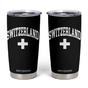 Switzerland Flag Vintage Tumbler Cup Swiss Retro Vintage TS10 Black Print Your Wear