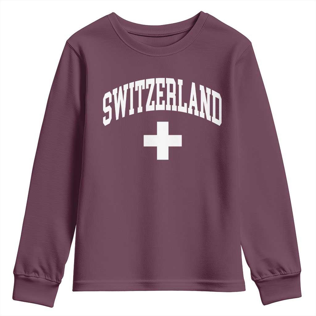 Switzerland Flag Vintage Youth Sweatshirt Swiss Retro Vintage