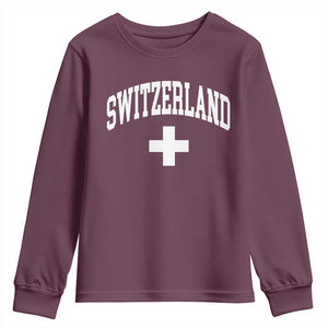 Switzerland Flag Vintage Youth Sweatshirt Swiss Retro Vintage