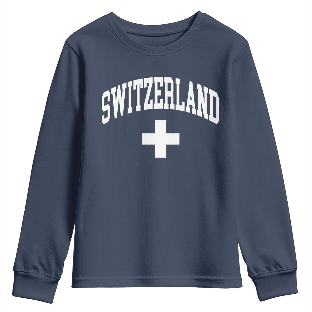 Switzerland Flag Vintage Youth Sweatshirt Swiss Retro Vintage