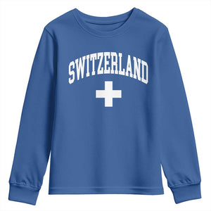 Switzerland Flag Vintage Youth Sweatshirt Swiss Retro Vintage