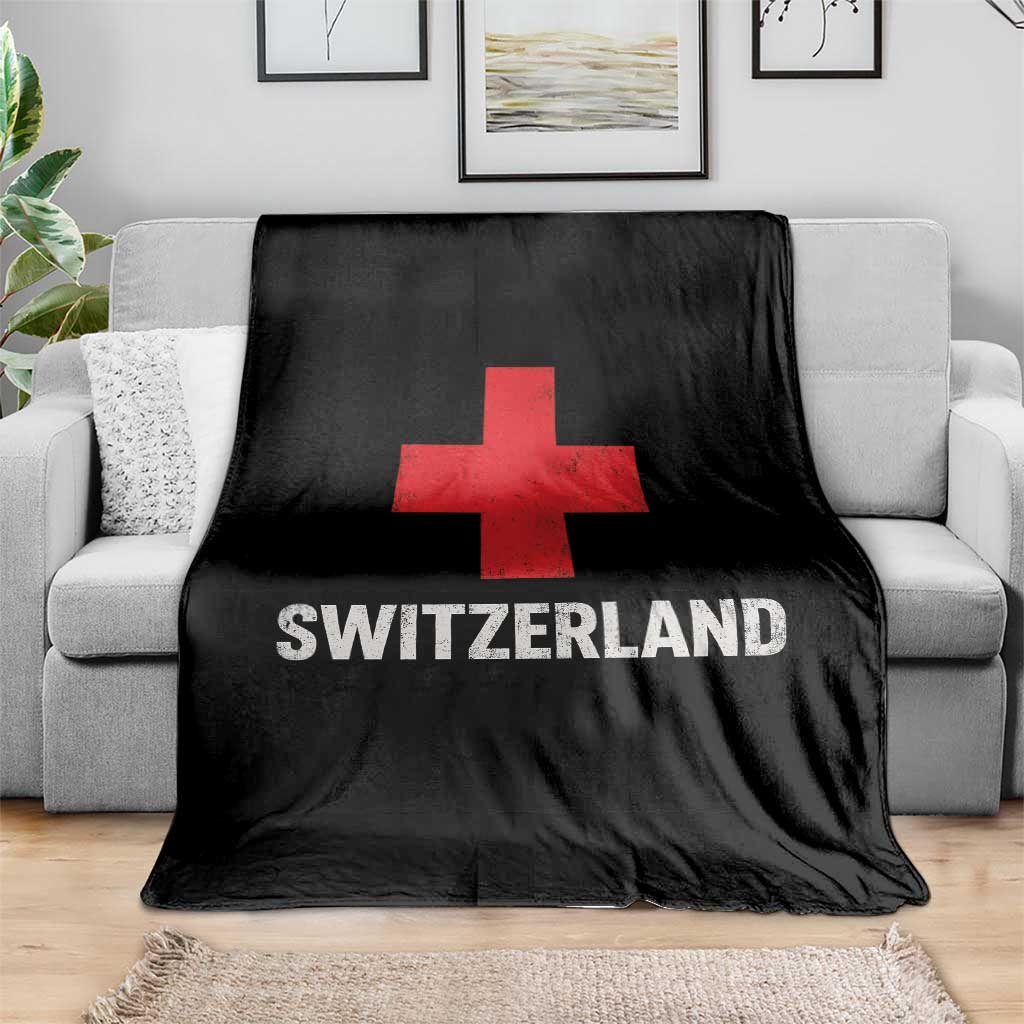 Vintage Retro Switzerland Fan Throw Blanket Swiss Cross Flag TS10 Print Your Wear