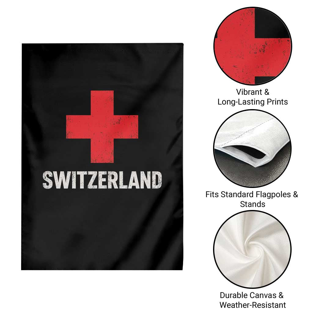 Vintage Retro Switzerland Fan Garden Flag Swiss Cross Flag TS10 Print Your Wear