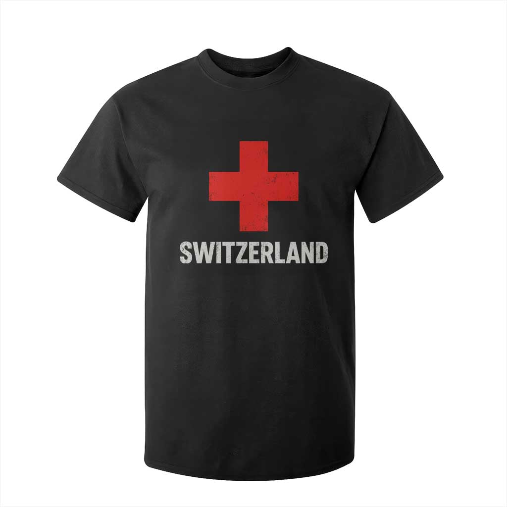 Vintage Retro Switzerland Fan T Shirt For Kid Swiss Cross Flag
