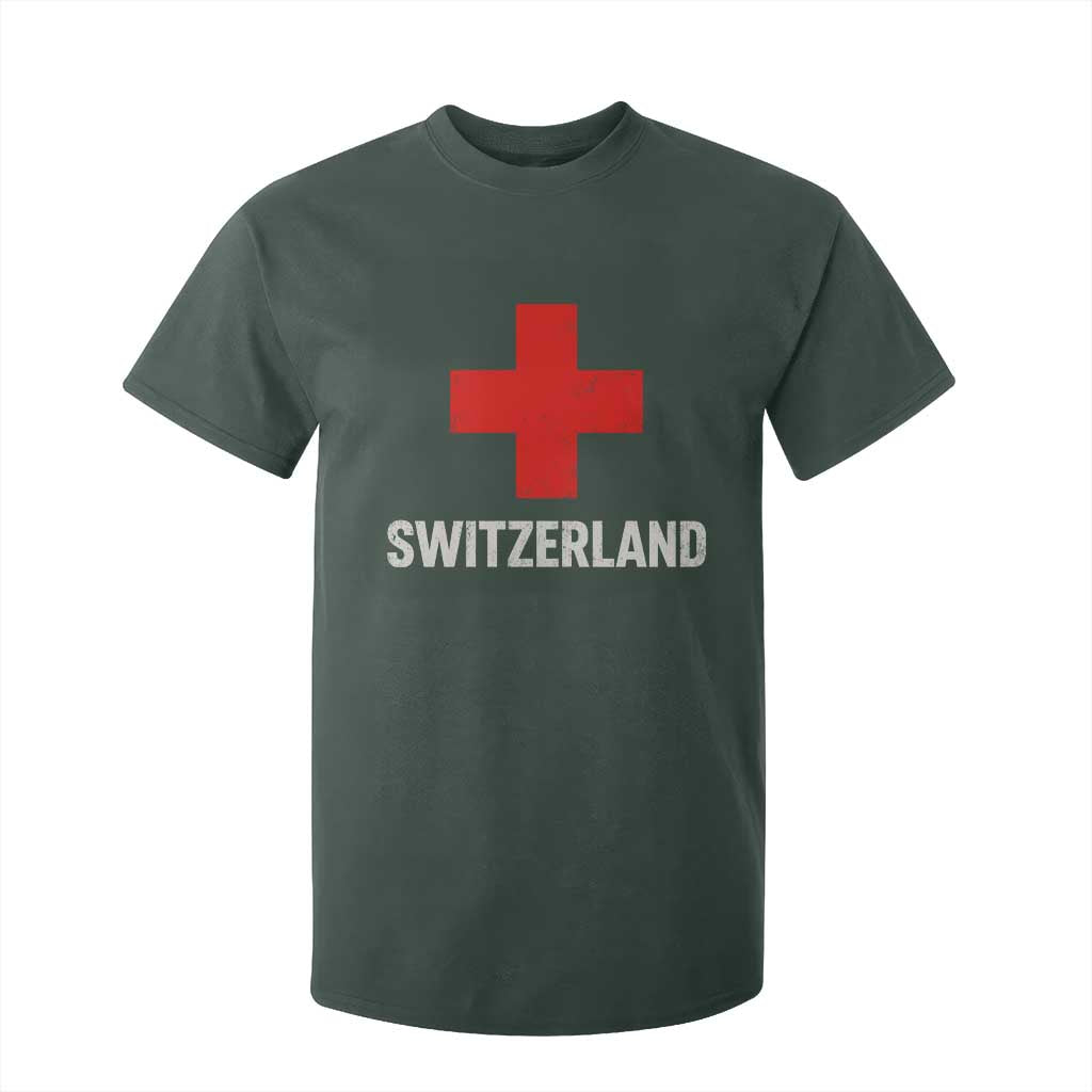 Vintage Retro Switzerland Fan T Shirt For Kid Swiss Cross Flag