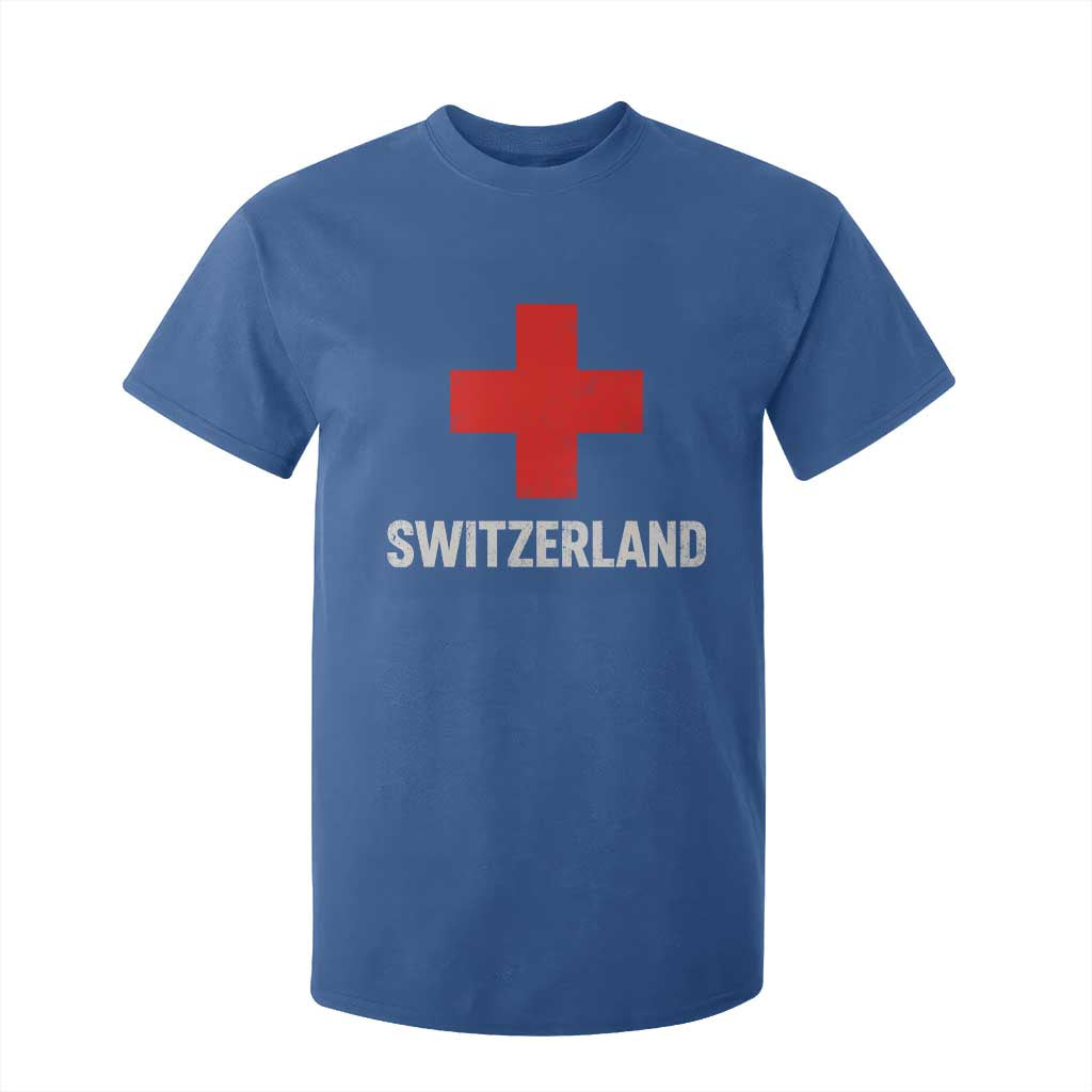 Vintage Retro Switzerland Fan T Shirt For Kid Swiss Cross Flag