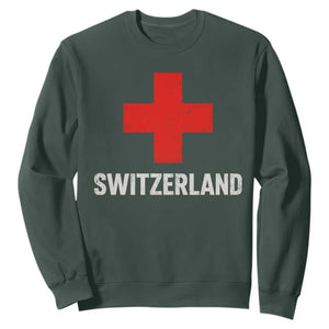 Vintage Retro Switzerland Fan Sweatshirt Swiss Cross Flag