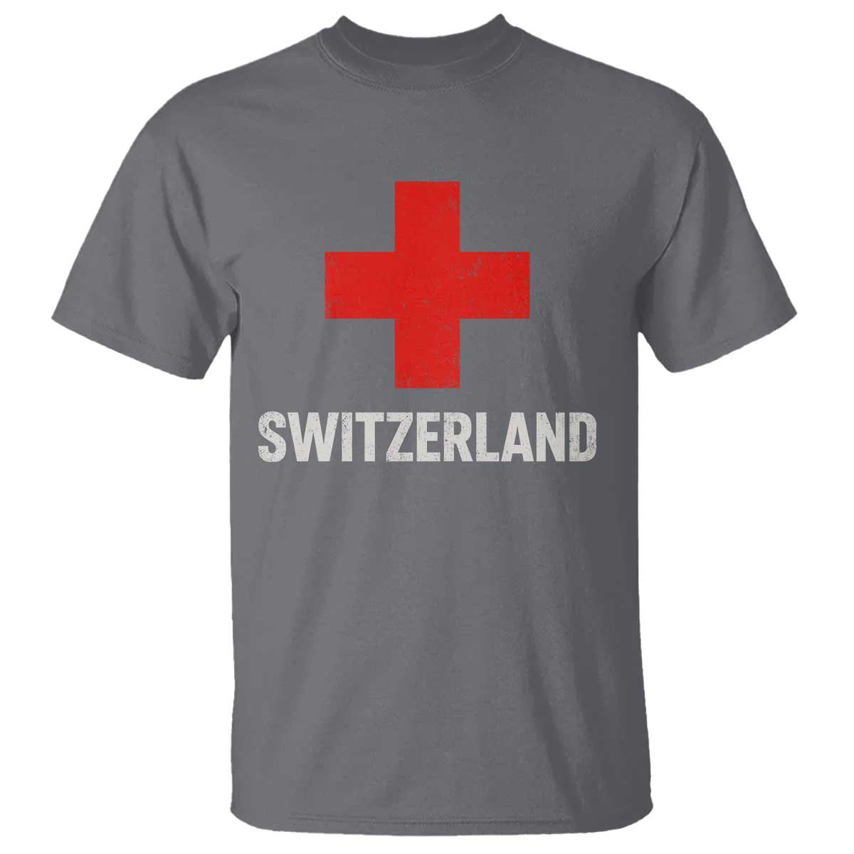 Vintage Retro Switzerland Fan T Shirt Swiss Cross Flag