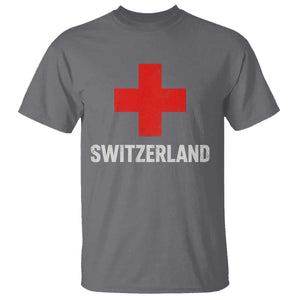 Vintage Retro Switzerland Fan T Shirt Swiss Cross Flag