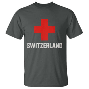 Vintage Retro Switzerland Fan T Shirt Swiss Cross Flag