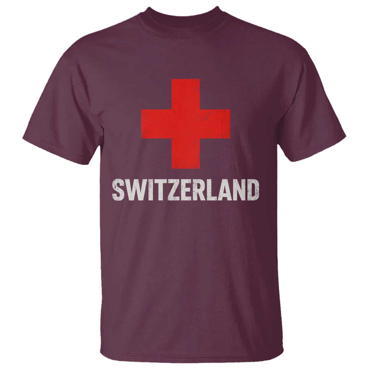 Vintage Retro Switzerland Fan T Shirt Swiss Cross Flag