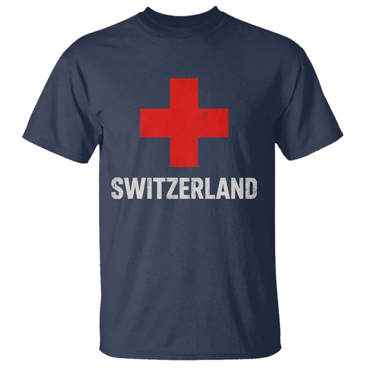 Vintage Retro Switzerland Fan T Shirt Swiss Cross Flag