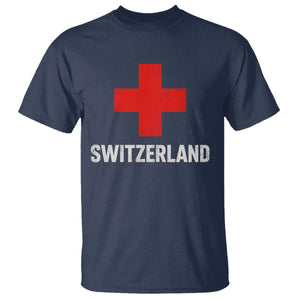 Vintage Retro Switzerland Fan T Shirt Swiss Cross Flag