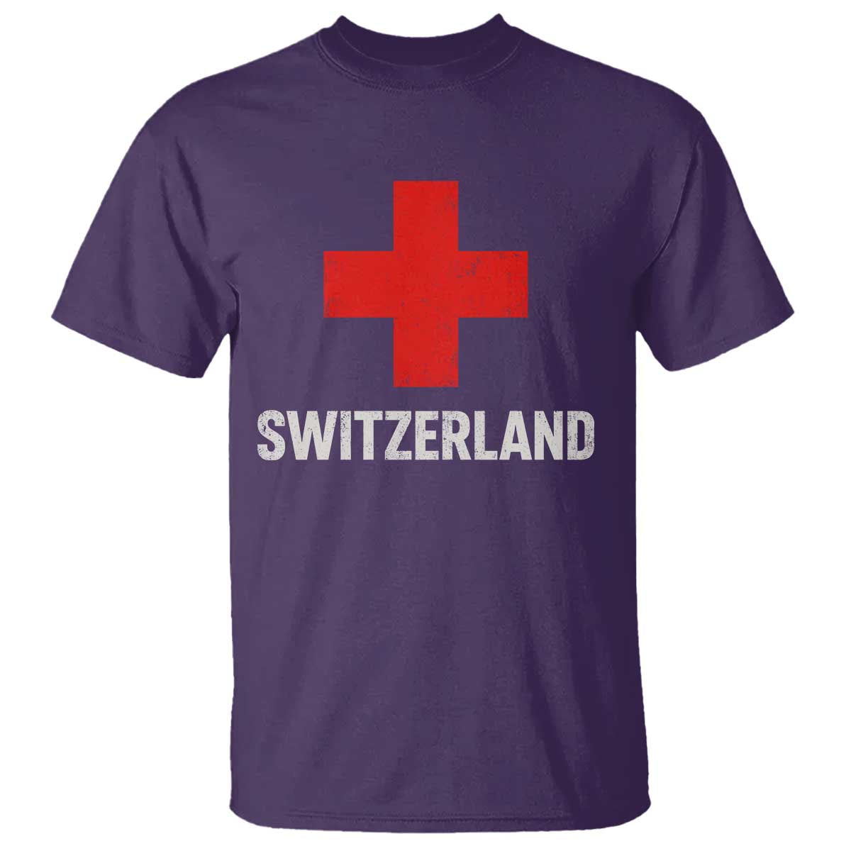 Vintage Retro Switzerland Fan T Shirt Swiss Cross Flag